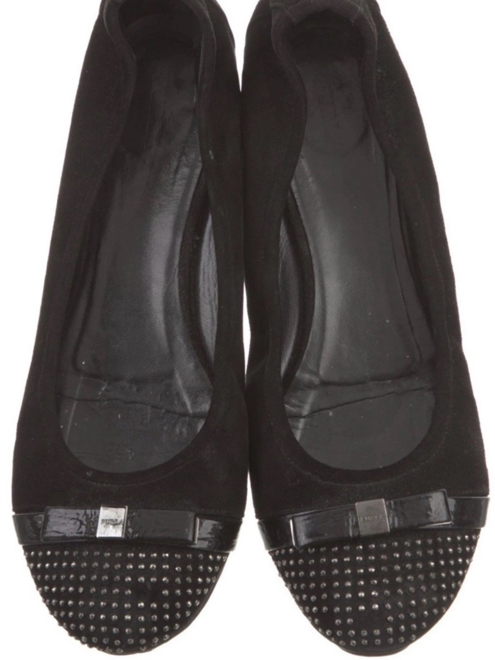 FURLA Women Suede Ballet Crystal Embellished Flats Sz38/US8